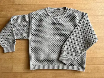 엘리오폴 시스루 짜임 그레이 니트 스웨터