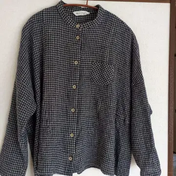 그레이 계열 체크 긴팔 셔츠