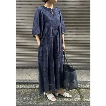 누키테파 COTTON VOILE DOT HEMLA DRESS 원피스