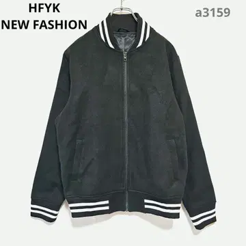 바시티 자켓풍 아우터 블루종 긴팔 L 블랙 무지 캐주얼 심플 겨울 의류