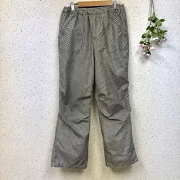 새상품급 [ 빈티지 ] 나일론 팬츠 깅엄 체크 스트레치 (L)