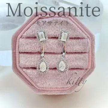 2way 귀걸이 최고급 모이사나이트 에메랄드컷 & 페어쉐이프 귀걸이