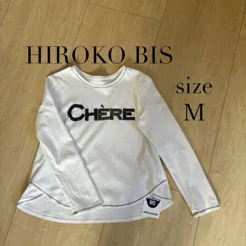 HIROKO BIS 자수와 스티치 긴팔 티셔츠 M