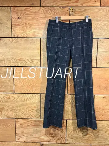 JILLSTUART 체크 울 팬츠 그레이