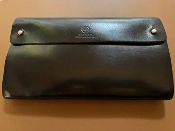 블랙 가죽 스냅 버튼 장지갑