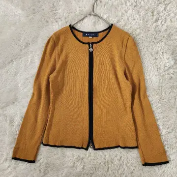 컨디션 최상 M'S GRACY 바이컬러 리브 니트 가디건 집업 40