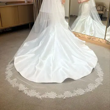 트리트 드레싱 자수 롱 웨딩 베일