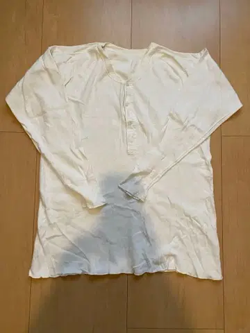 빈티지 화이트 헨리넥 밀리터리