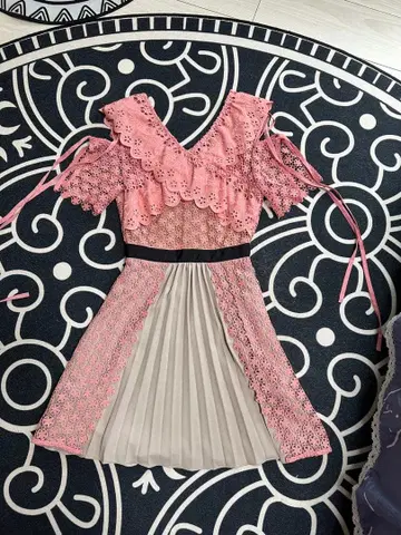 Self-Portrait 핑크 레이스 드레스 사이즈 2