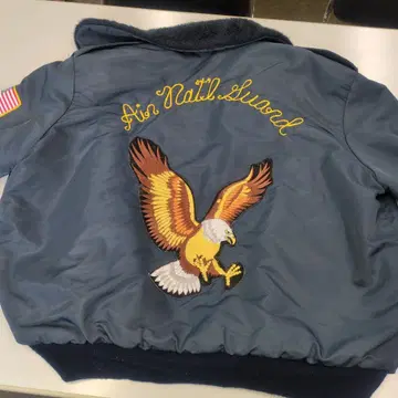 밀리터리 자켓 다크 블루 퍼 옷깃 포함