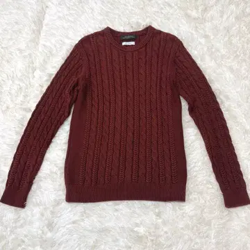 나노 유니버스 실크 혼방 케이블 니트 M 남성용 브라운