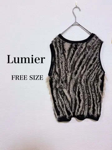Lumier 믹스 프린지 니트탑 프리 사이즈