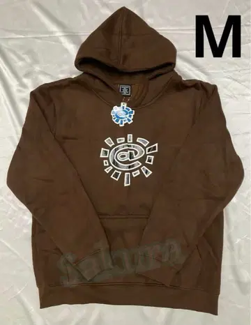 always 즉일 익명 브라운 후드 부착 후드티 그래픽 프린트