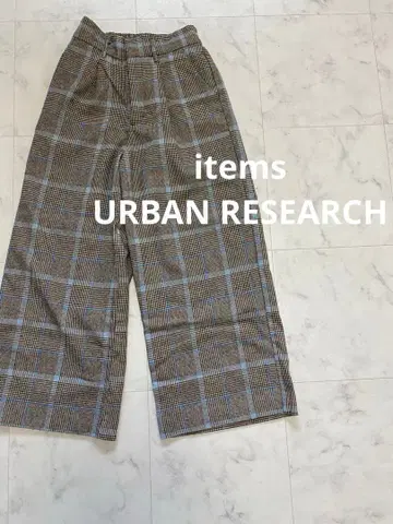아이템즈 체크 팬츠 와이드 팬츠 겨울 의류 여성 팬츠