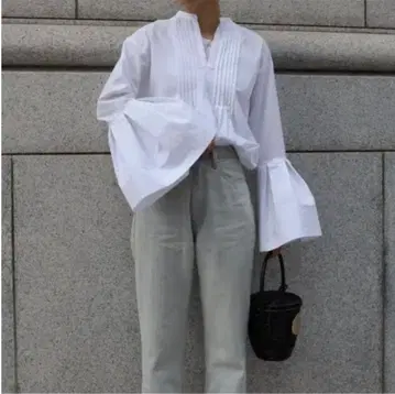 Machatt 미사용 택 포함 튤립 슬리브 블라우스 턱