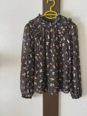 yukiemon 누이누이 동물 패턴 긴팔 블라우스