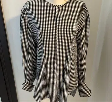 맥피 체크 노카라 셔츠 깅엄 체크