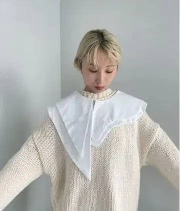 멀티 디자인 탈착식 옷깃 화이트 비대칭