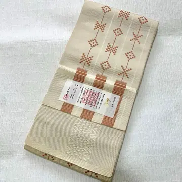 [ 미사용품 ] 니시무라 직물 순수 실크 반폭 오비