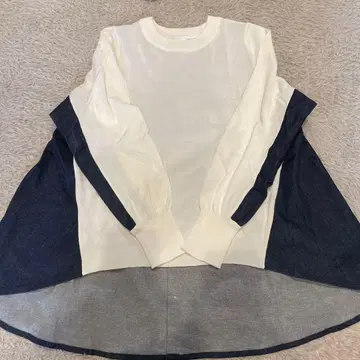 Liebe 데님 콤비 코튼 스웨터 38