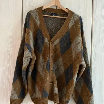 BEAMS HEART 다이아 무늬 가디건 M 사이즈