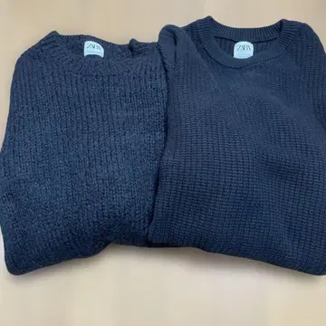 ZARA 니트 스웨터 L 사이즈 2장 세트, 자켓 1장 포함