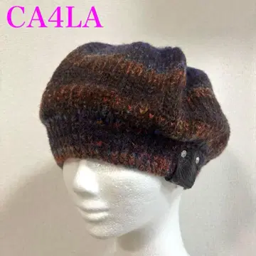 CA4LA 카시라 울 혼방 니트 베레모 가을/겨울 모자 가죽 장식 고품질