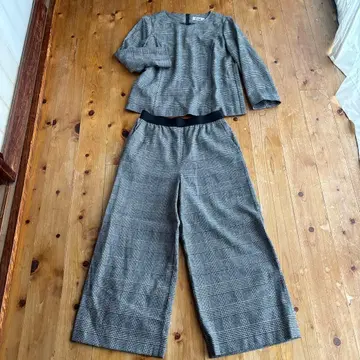 레리안 그레이 계열 체크 무늬 셋업 9호