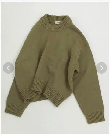 todayful 라운드 헴 헤비 니트 올리브