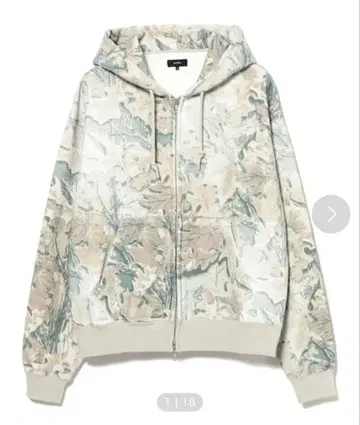 BEAMS 페이드 카모 집업 후디 더블 지퍼