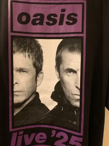 oasis 라이브 T셔츠 25.10.2025 XL 사이즈