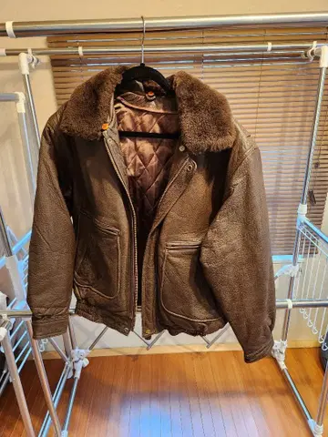 브라운 레더 자켓 퍼 포함