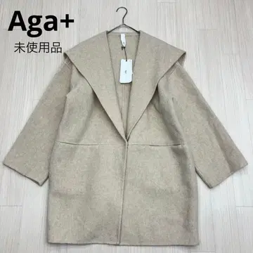 Aga+ 택 포함 미사용품 세일러 카라 울 코트 오버 실루엣