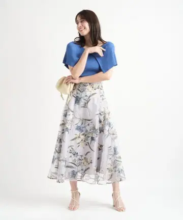 Mystrada 부케 오펄 플라워 스커트 라이트 그레이 M