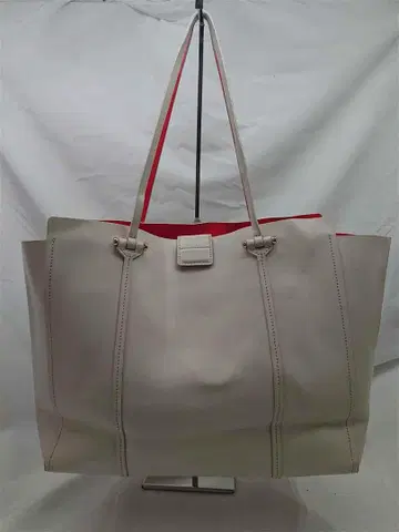 케이트 스페이드 레더 토트백 베이지 계열 x 레드 계열 대용량