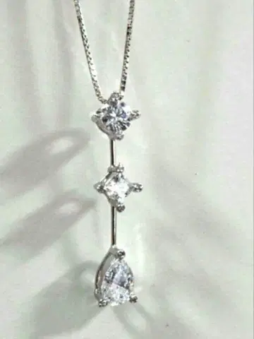 [컨디션 최상] 큐빅 지르코니아 다이아 3연 목걸이