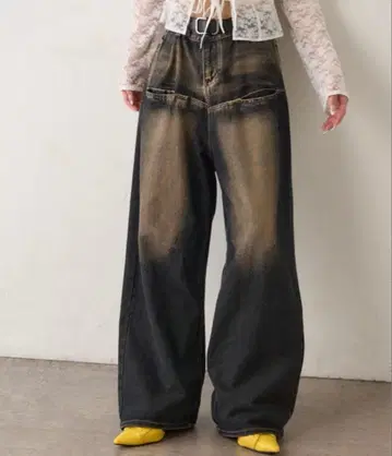 WHO'S WHO gallery 다크 데님 와이드 레그 팬츠
