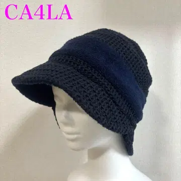 CA4LA 카시라 코튼 니트 헌팅 캡 일본제 네이비 고품질