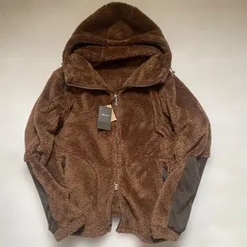 정가 20900엔 꼼사맨 플리스 더블 지퍼 후드티 사이즈 M 브라운