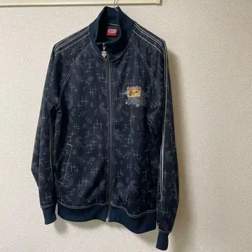 네이비 그래픽 프린트 저지