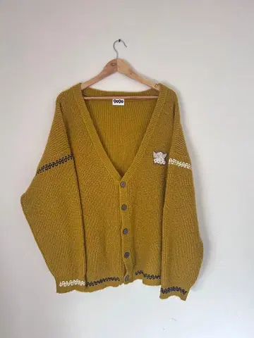 9090 머스타드 V넥 가디건