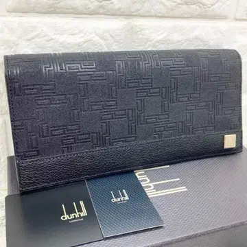 컨디션 최상 dunhill 던힐 장지갑 D-eight 올 패턴 가죽 블랙