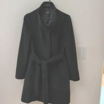 Sourire 블랙 롱 코트 벨트 포함