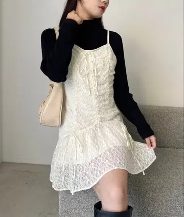 드로스트 튜닉 원피스 아이보리