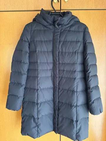 인디비 롱 다운 코트 아우터 40 블랙 다운 자켓 후드