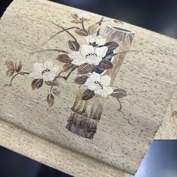 10-165 나고야 오비 9촌 새상품급 순수 실크 기모노 나고야 재단