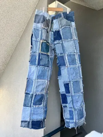 패치워크 데님 팬츠 리메이크 데님