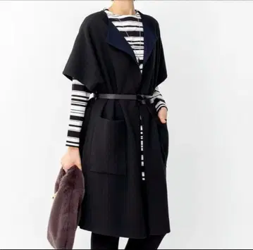 자유구 리버서블 니트 베스트 38 사이즈 블랙 계열