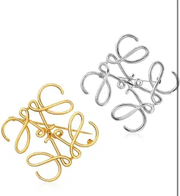 마지막 한 점! 골드 실버 추상 디자인 브로치 세트