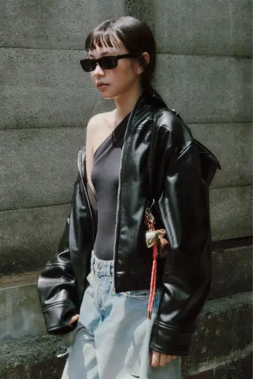 새상품급 [ ZARA ] 여성용 가죽 자켓 블랙 S 사이즈